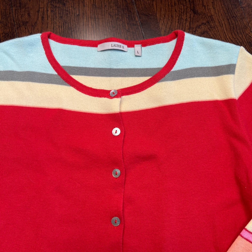 A Beautiful Colorway Cardigan by Laurie B Size Large - Picture 2 of 6